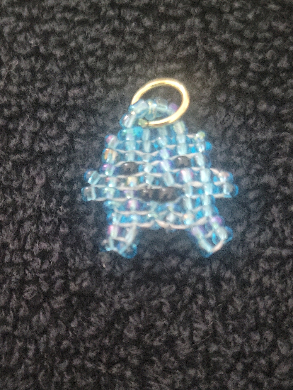 Handmade Blue Beaded Charm Pendant